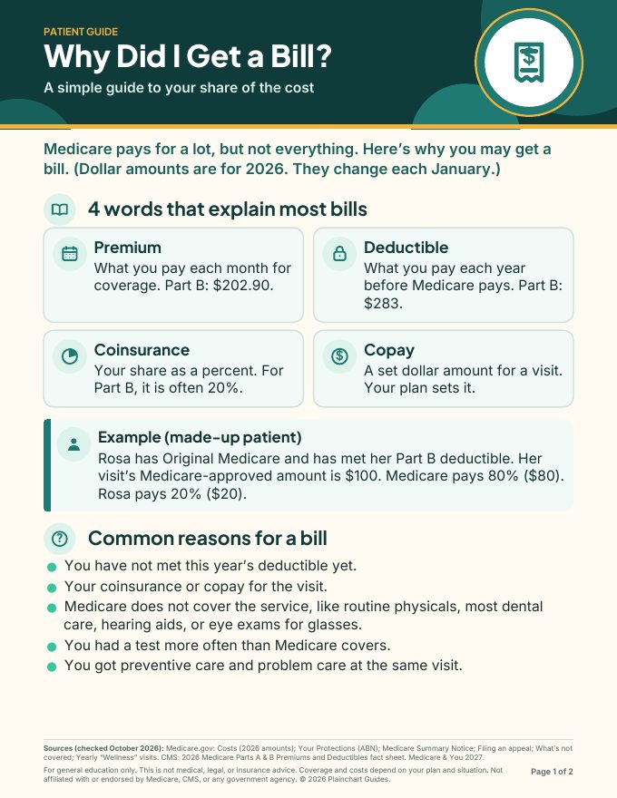 First page of Patient: Why Did I Get a Bill?